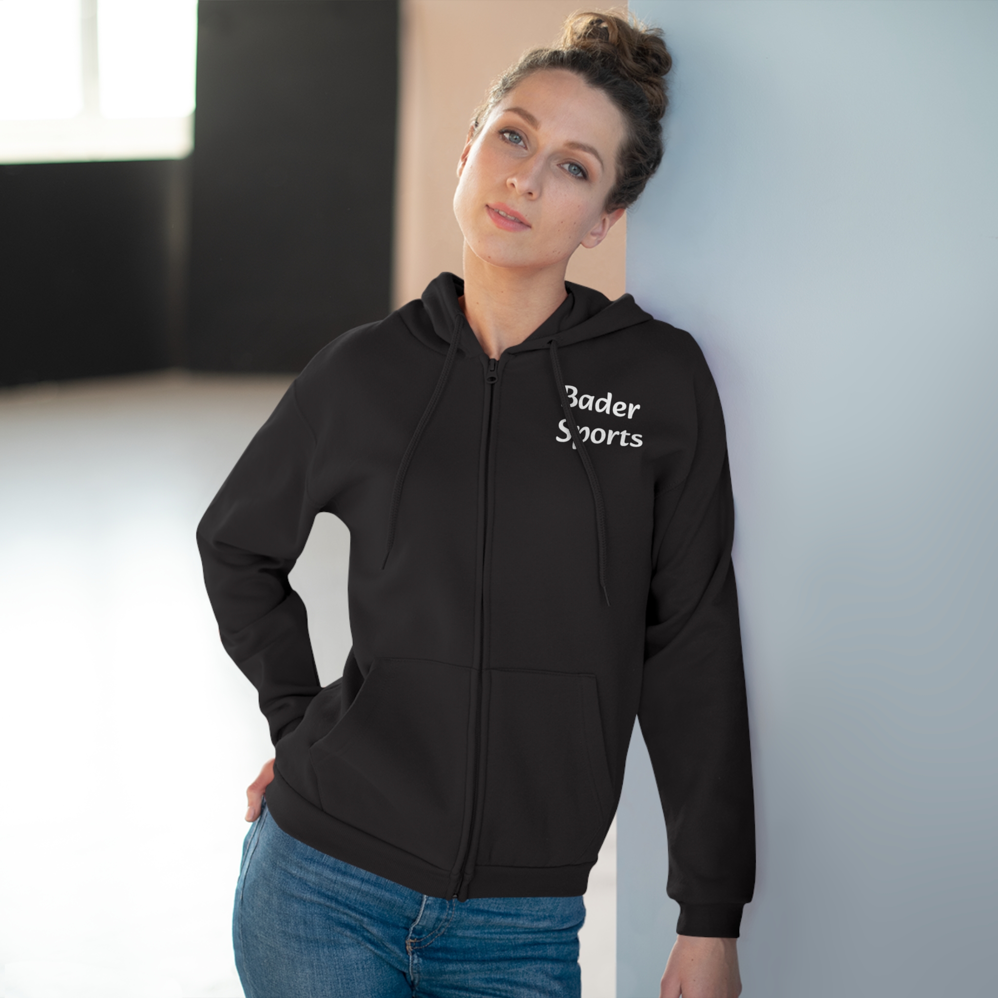 unisex hooded zip sweatshirt